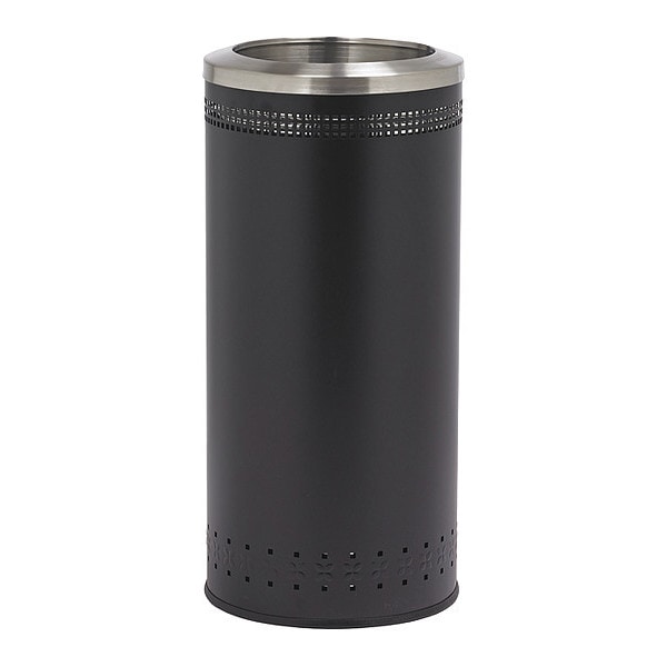 Commercial Zone Products Imprinted Open Top Waste Bin, Blk, 25 gal. - 781801