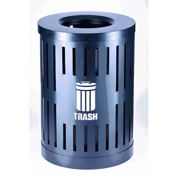 Commercial Zone Products 34 gal Trash Can, Black, Steel - 72860399