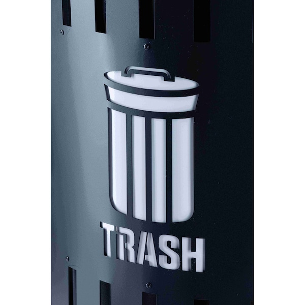 Commercial Zone Products 34 gal Trash Can, Black, Steel - 72860399