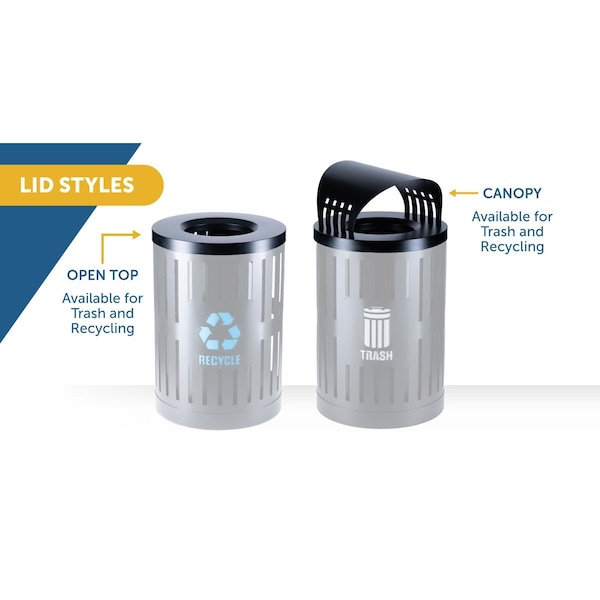 Commercial Zone Products 34 gal Trash Can, Black, Steel - 72860399