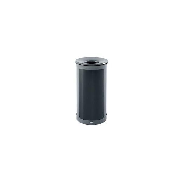 Rubbermaid Commercial 33 gal Round Trash Can, Gray, 20 9/16 in Dia, Metal - 2172852