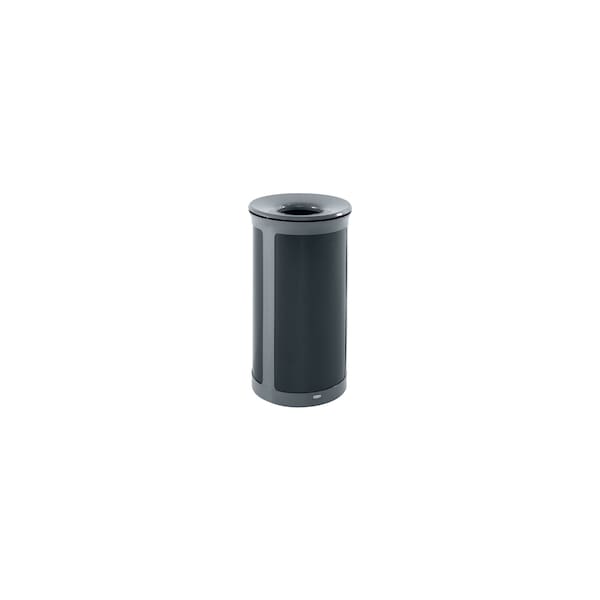 Rubbermaid Commercial 33 gal Round Trash Can, Gray, 20 9/16 in Dia, Metal - 2172852