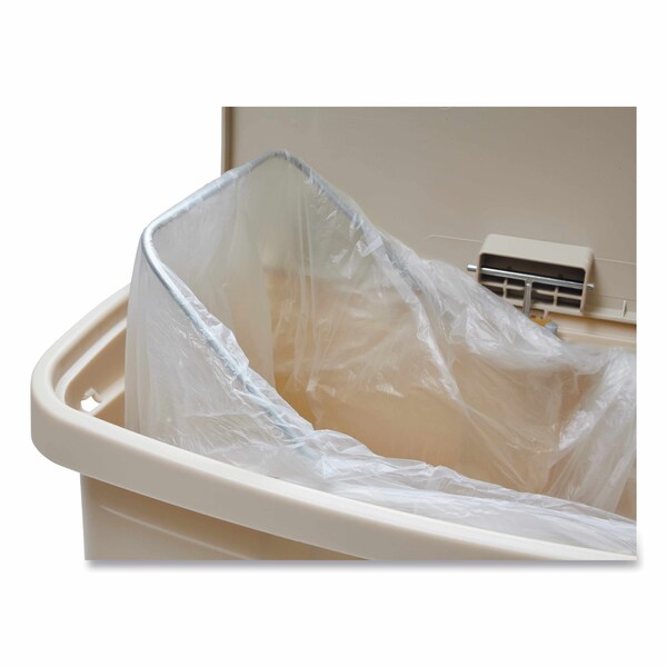 Rubbermaid Commercial 13 gal Rectangular Prism Trash Can, Beige, Top Door, Polyethylene - 1883458