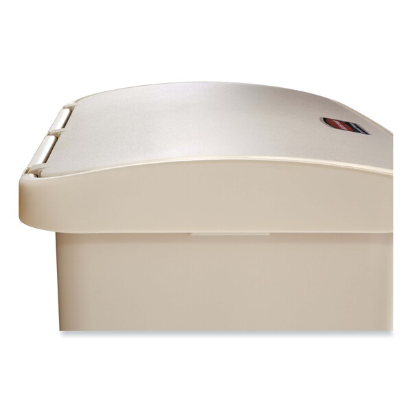 Rubbermaid Commercial 13 gal Rectangular Prism Trash Can, Beige, Top Door, Polyethylene - 1883458