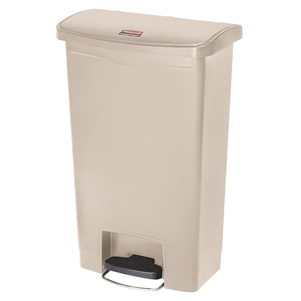Rubbermaid Commercial 13 gal Rectangular Prism Trash Can, Beige, Top Door, Polyethylene - 1883458