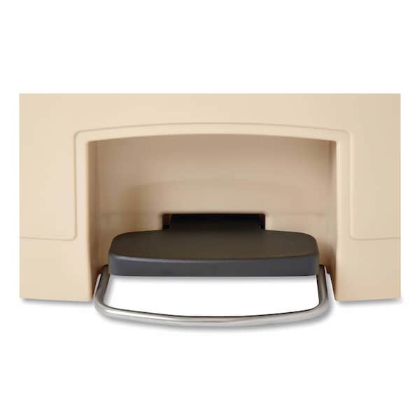 Rubbermaid Commercial 13 gal Rectangular Prism Trash Can, Beige, Top Door, Polyethylene - 1883458