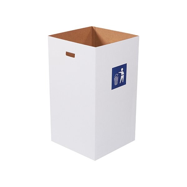 Bsc Preferred Corrugated Trash Can with Waste Logo - 50 Gallon, 10PK - CRR50W