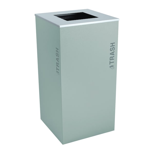 Ex-Cell Kaiser 36-Gal. Square Receptacle - Trash Decal, Hammered Grey Pebble - RC-KD36-T BT-HMG
