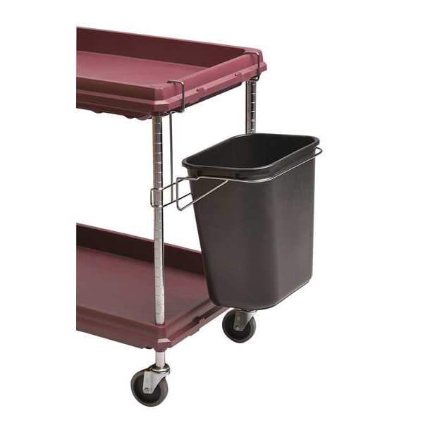 Metro 25 lb Trash Can, Black, Plastic - BCWB2D
