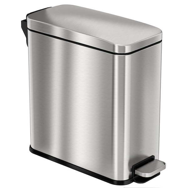 Hls Commercial 3 gal Fire Rated Trash Can, Silver, Stainless Steel and ABS Plastic - HLSS03RFR