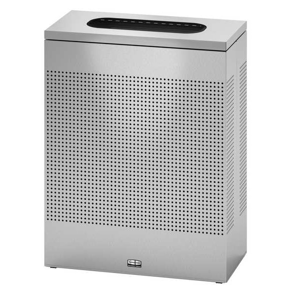 Rubbermaid Commercial 22-1/2 gal Rectangular Trash Can, Stainless Steel, 12 in Dia, Open Top - FGSR18SSPL