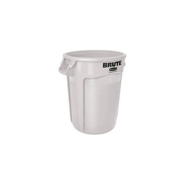 Rubbermaid Commercial Rubbermaid Brute 1779740 Trash Container w/Venting Channels, 44 Gallon - White - 1779740