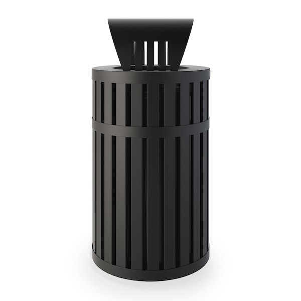 Suncast Commercial METAL  45 GALLON ROUND SLATTED TRASH CAN CANOPY LID - MTCRND4501