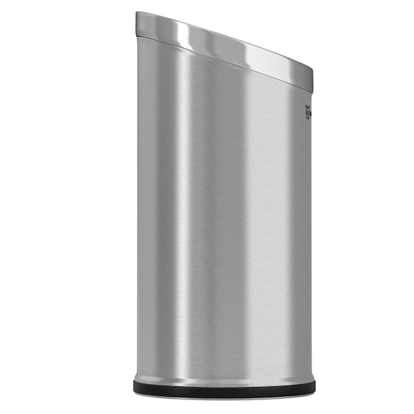 Hls Commercial 15 gal Round Trash Can, Silver, Stainless Steel - HLSC04G15A