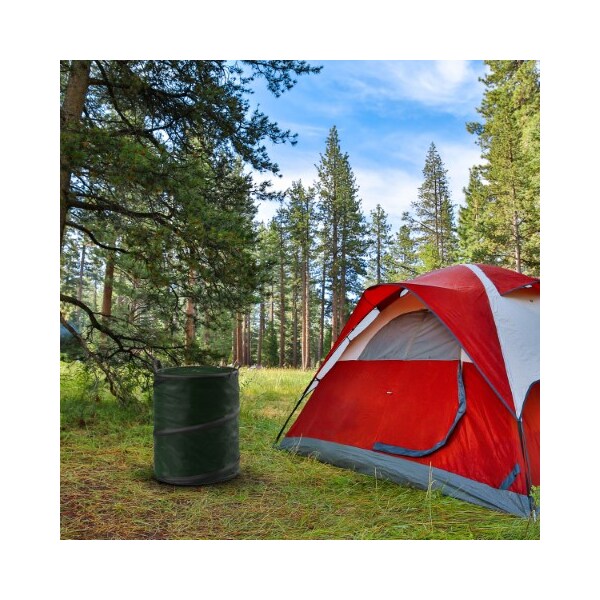 Leisure Sports Collapsible Trash Can, Pop Up 44 Gallon with Zippered Lid, Ideal for Camping Recycling RVs - 516245OEE