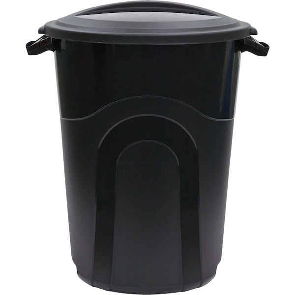 United Solutions Rough & Rugged 20 Gal. Black Trash Can with Lid - TI0042