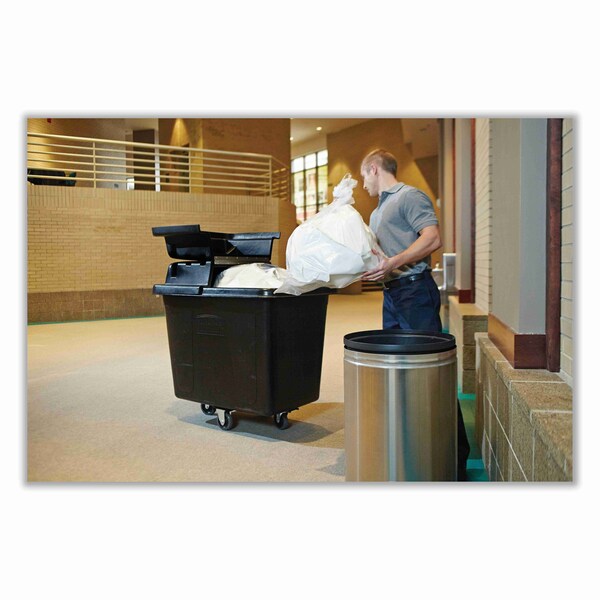 Rubbermaid Commercial 500 lbs Rectangular Prism Trash Can, Black, Top Door, Plastic; Metal - FG461600BLA