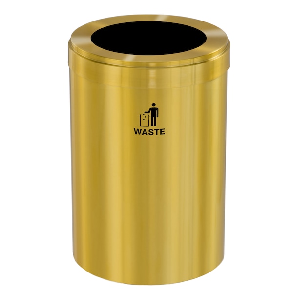 Glaro 41 gal Trash Can, Satin Brass - W-2042BE-BE-W2