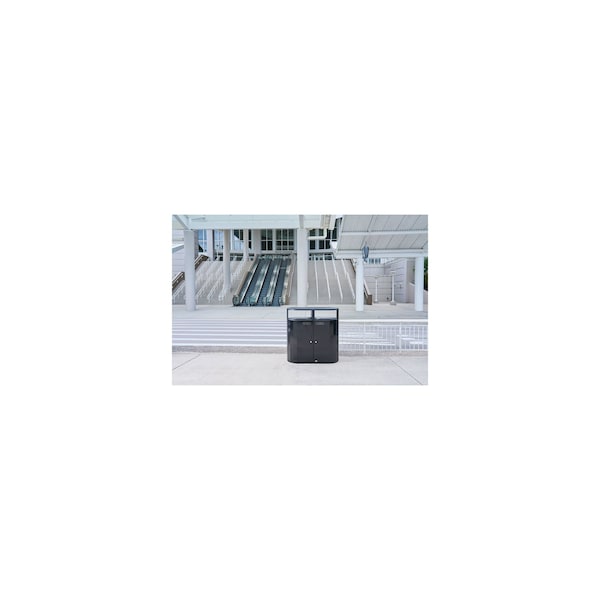 Rubbermaid Commercial 46 gal Oval Trash Can, Black, 24 1/4 in Dia, Metal - 2184980