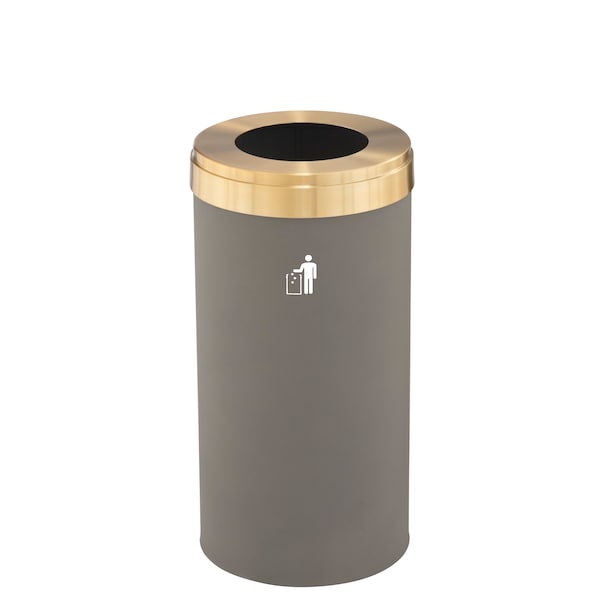 Glaro 23 gal Trash Can, Nickel/Satin Brass - W-1542NK-BE-W1