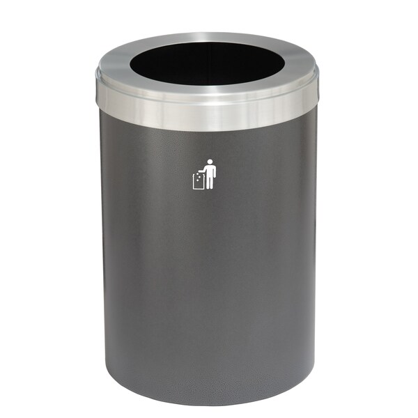 Glaro 33 gal Trash Can, Silver Vein/Satin Aluminum - W-2032SV-SA-W1