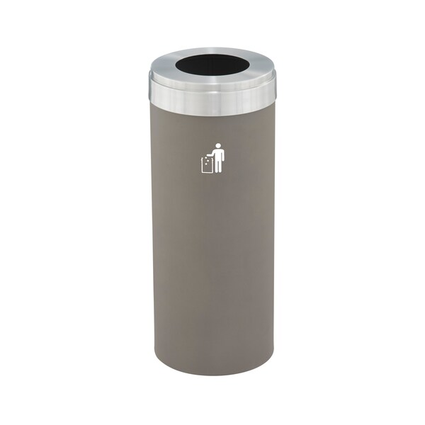 Glaro 12 gal Trash Can, Nickel/Satin Aluminum - W-1232NK-SA-W1