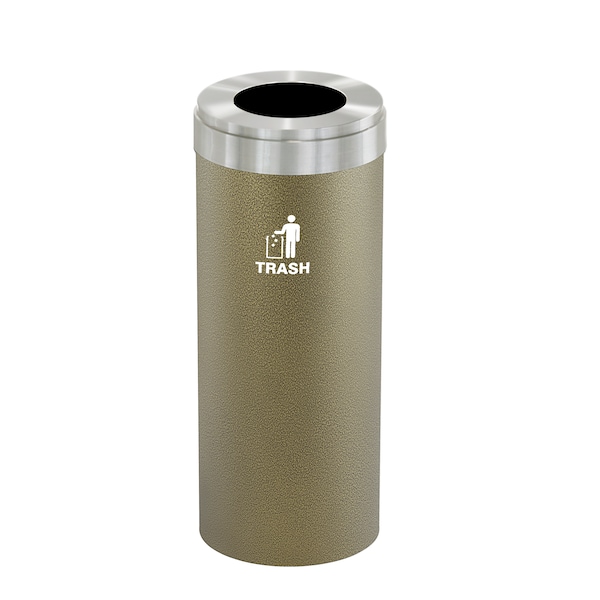 Glaro 12 gal Trash Can, Bronze Vein/Satin Aluminum - W-1232BV-SA-W3