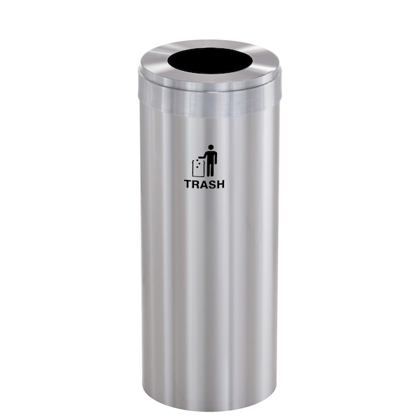Glaro 15 gal Trash Can, Satin Aluminum - W-1242SA-SA-W3