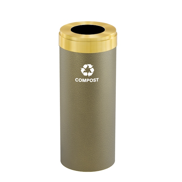 Glaro 12 gal Trash Can, Bronze Vein/Satin Brass - W-1232BV-BE-W6RL