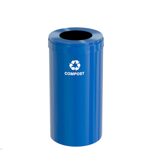 Glaro 16 gal Trash Can, Blue - W-1532BL-BL-W6RL