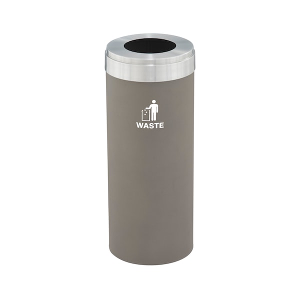 Glaro 12 gal Trash Can, Nickel/Satin Aluminum - W-1232NK-SA-W2