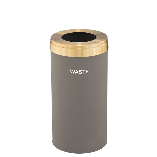 Glaro 23 gal Trash Can, Nickel/Satin Brass - W-1542NK-BE-W4