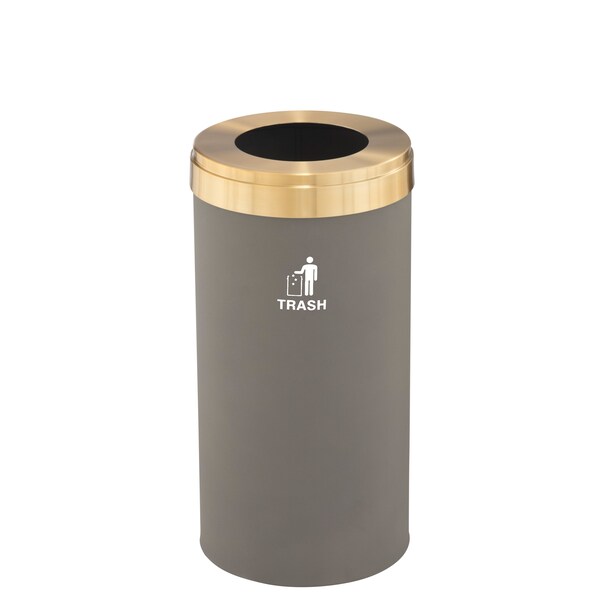 Glaro 23 gal Trash Can, Nickel/Satin Brass - W-1542NK-BE-W3