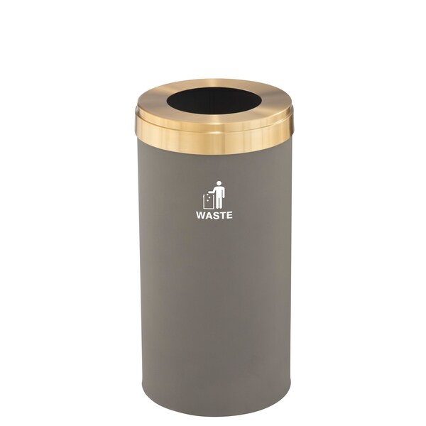 Glaro 16 gal Trash Can, Nickel/Satin Brass - W-1532NK-BE-W2