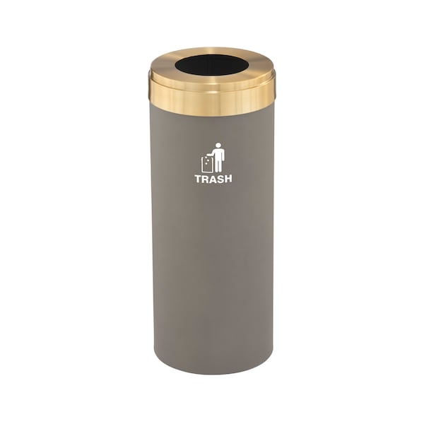 Glaro 12 gal Trash Can, Nickel/Satin Brass - W-1232NK-BE-W3