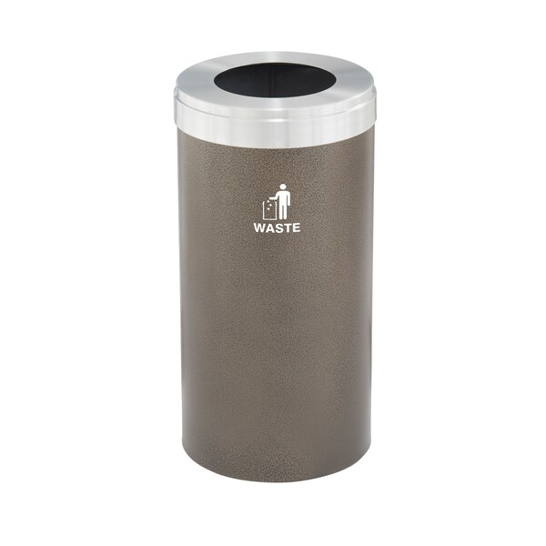 Glaro 23 gal Trash Can, Bronze Vein/Satin Aluminum - W-1542BV-SA-W2