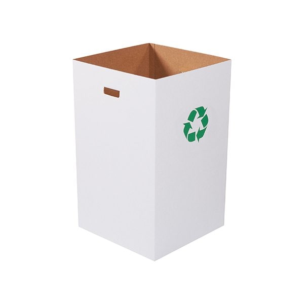 Bsc Preferred Corrugated Trash Can with Recycle Logo - 40 Gallon, 10PK - CRR40R