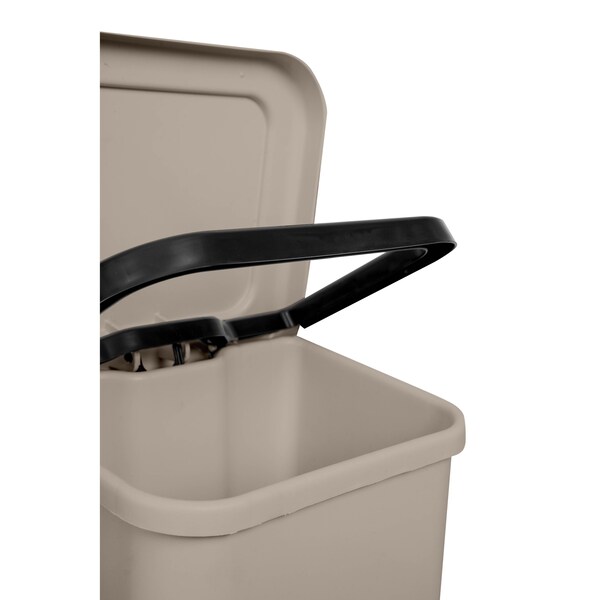 Lar Plastics Step-On Trash Can, 13 Gal, Beige (BJ) - ST.13 BG