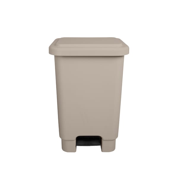 Lar Plastics Step-On Trash Can, 13 Gal, Beige (BJ) - ST.13 BG