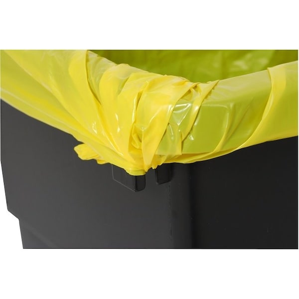 Continental Commercial Products Trash Receptacle, 23 gal Capacity, Plastic, Black - 8322BK