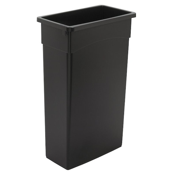Continental Commercial Products Trash Receptacle, 23 gal Capacity, Plastic, Black - 8322BK