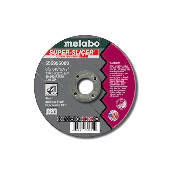 Rueda de corte Metabo 3" x 1/16" x 3/8" - A60XP Super Slicer - 655451000