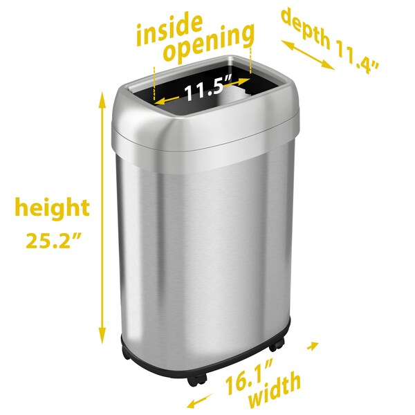 Hls Commercial 13 gallon Elliptical Silver, Stainless Steel - HLS13STVM