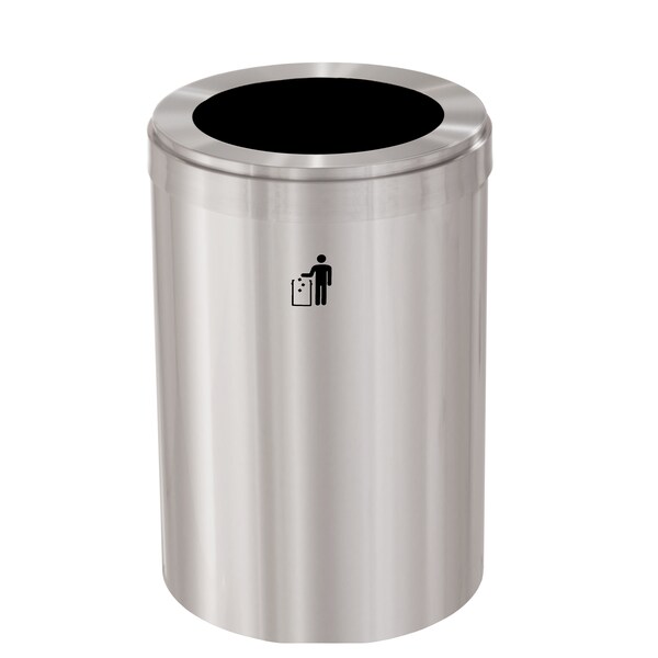 Glaro 41 gal Trash Can, Satin Aluminum - W-2042SA-SA-W1