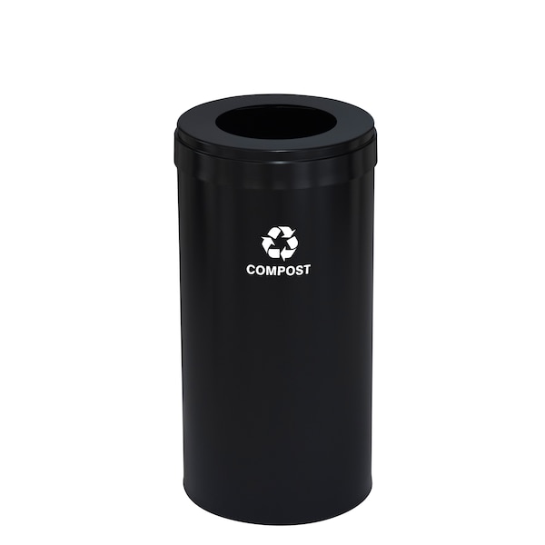 Glaro 16 gal Trash Can, Satin Black - W-1532BK-BK-W6RL