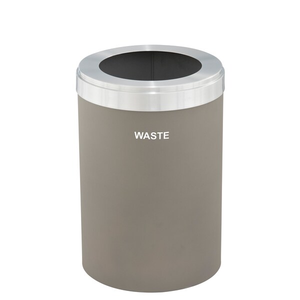 Glaro 16 gal Trash Can, Nickel/Satin Aluminum - W-2032NK-SA-W4
