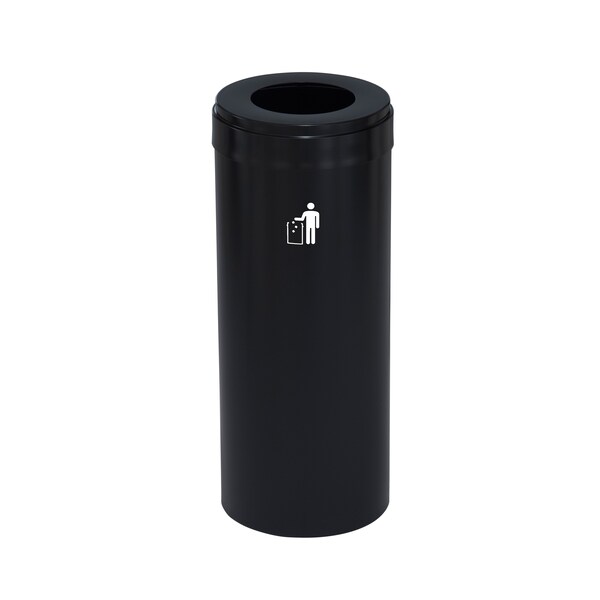 Glaro 15 gal Trash Can, Satin Black - W-1242BK-BK-W1