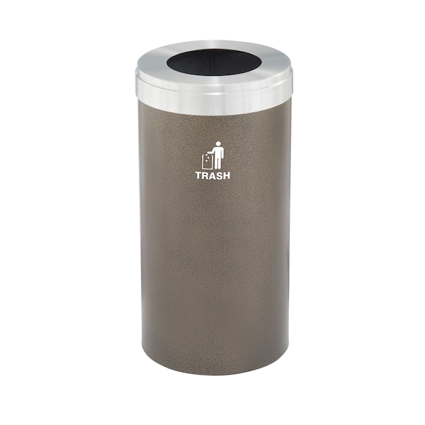 Glaro 16 gal Trash Can, Bronze Vein/Satin Aluminum - W-1532BV-SA-W3