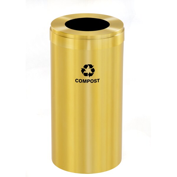 Glaro 16 gal Trash Can, Satin Brass - W-1532BE-BE-W6RL