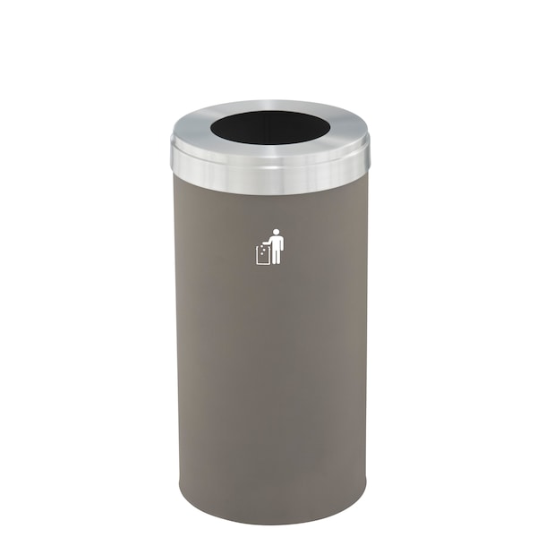 Glaro 23 gal Trash Can, Nickel/Satin Aluminum - W-1542NK-SA-W1